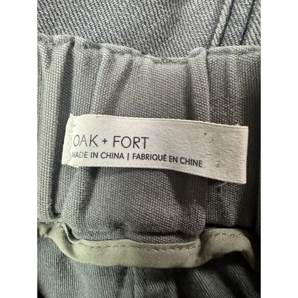 Oak + Fort Green High Waisted Multi Pocket Cargo Pants Cropped Joggers S Medium - Picture 12 of 12